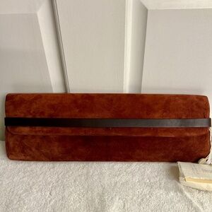 LIKE NEW Brunello Cucinelli Brown Suede Clutch Handbag